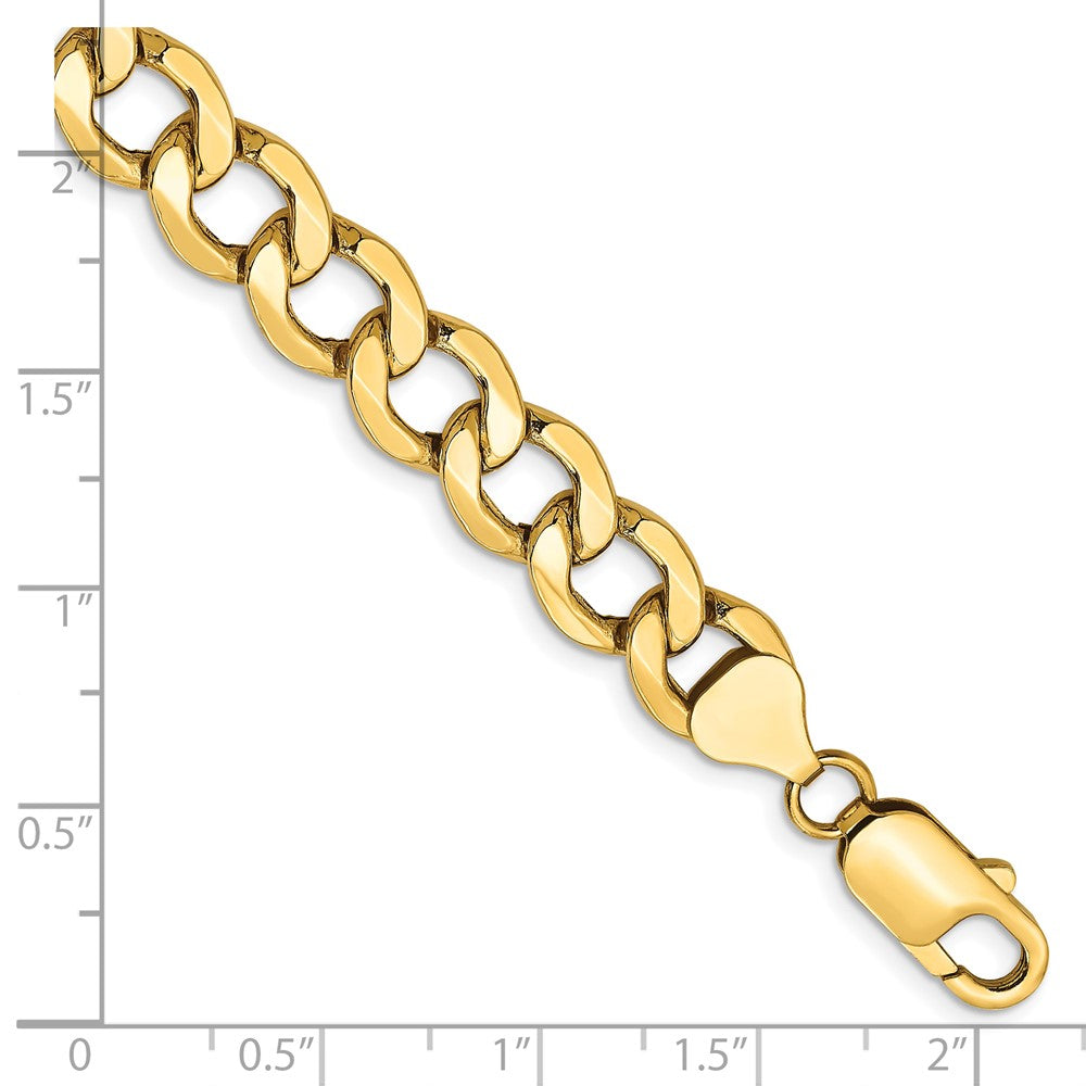 10k Yellow Gold 9 mm Semi-Solid Curb Bracelet (9.35 grams)
