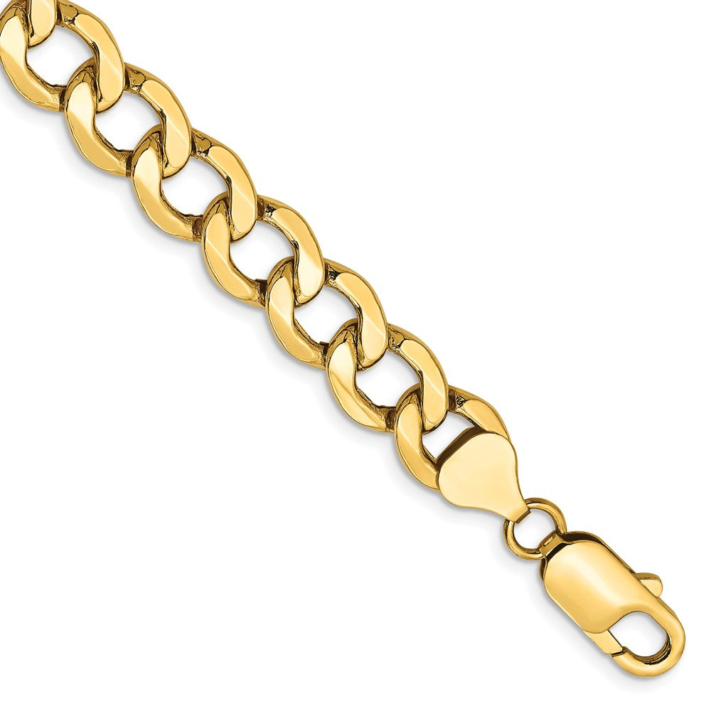 10k Yellow Gold 9 mm Semi-Solid Curb Bracelet (9.35 grams)