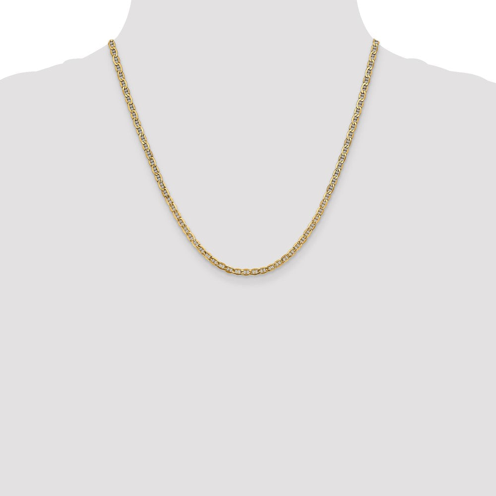 10k Yellow Gold 3.2 mm Semi-Solid Anchor Chain