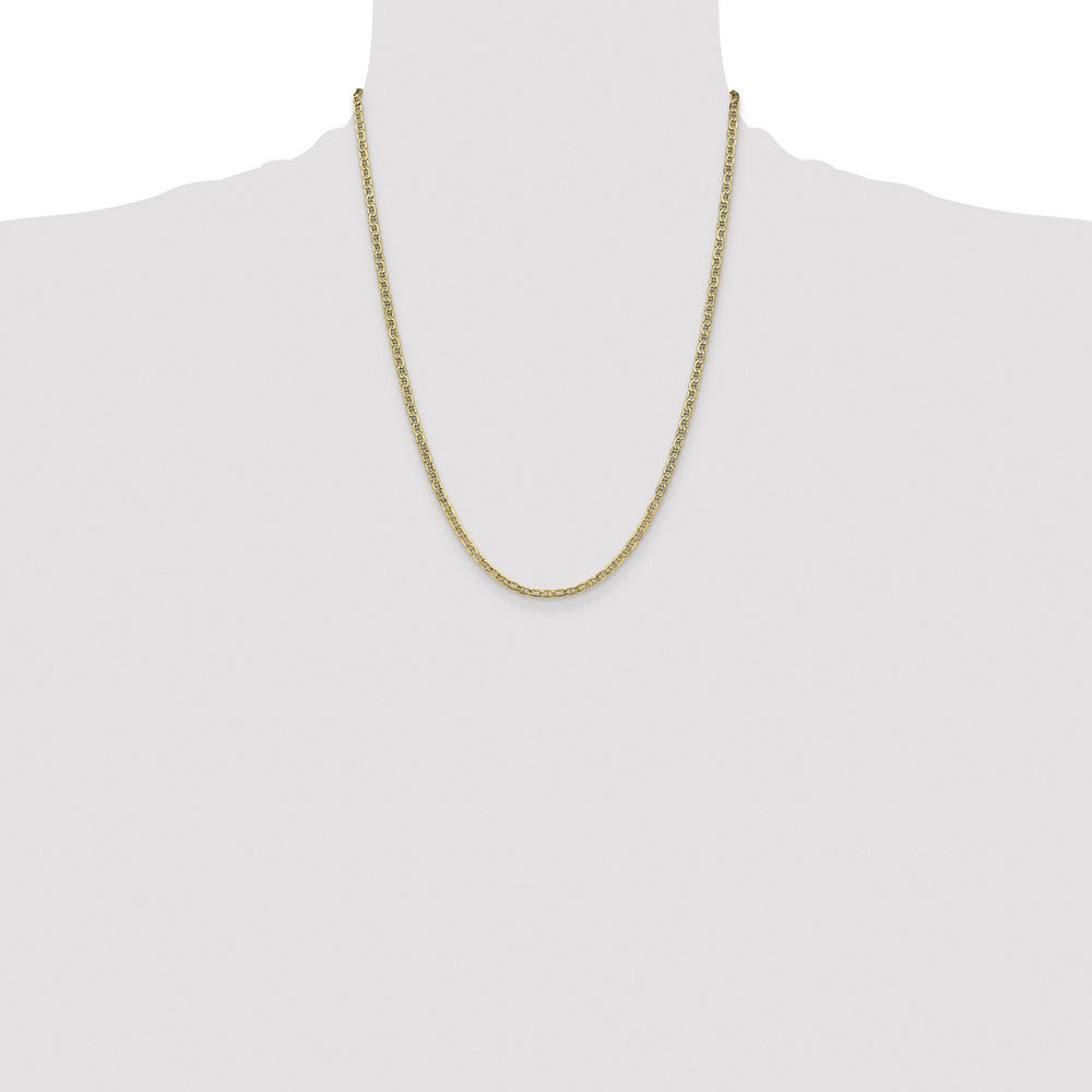 10k Yellow Gold 3.2 mm Semi-Solid Anchor Chain (3.38 grams)