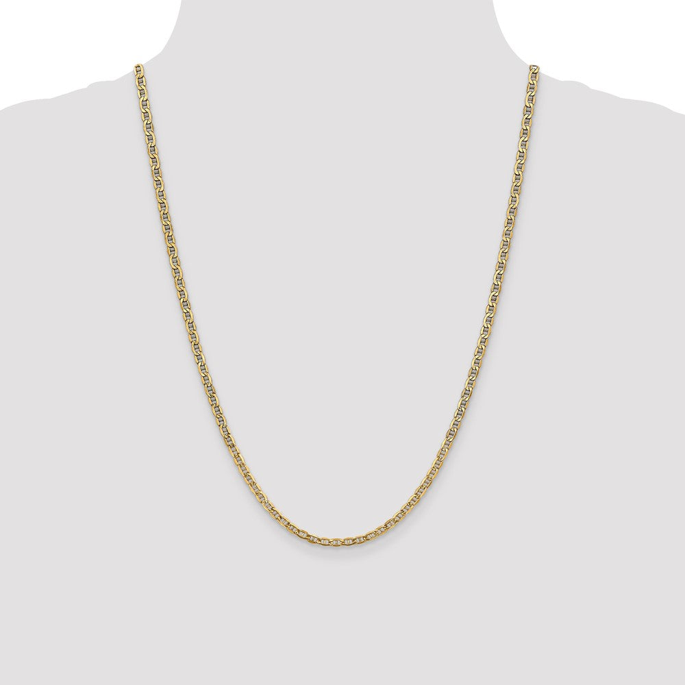 10k Yellow Gold 3.2 mm Semi-Solid Anchor Chain (3.38 grams)