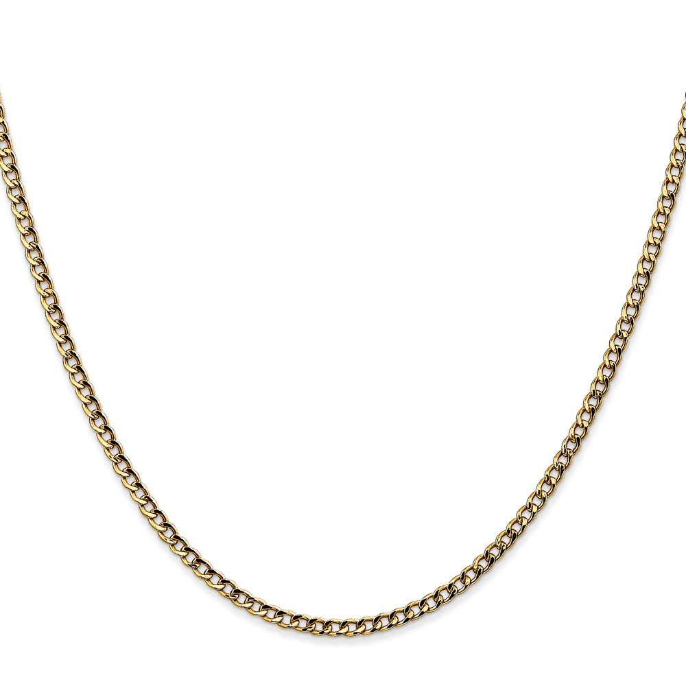 10k Yellow Gold 2.5 mm Semi-Solid Curb Link Chain (1.87 grams)