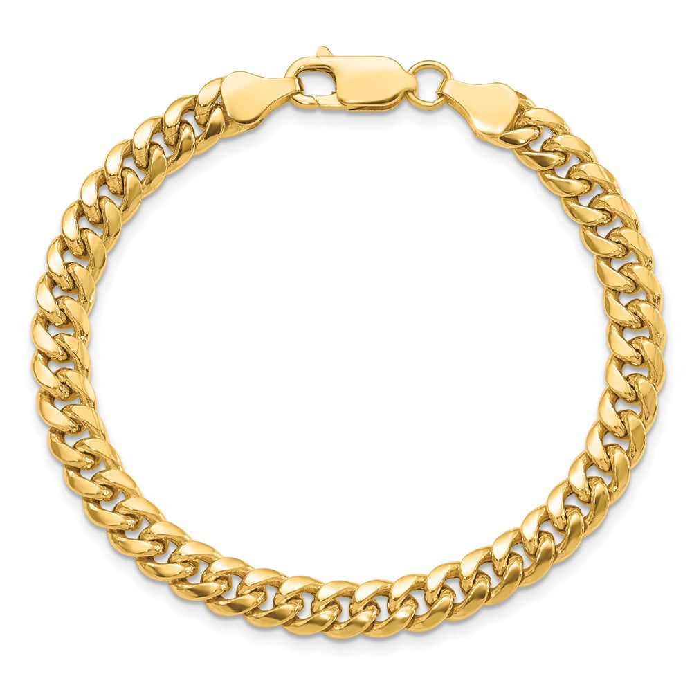 10k Yellow Gold 6 mm Semi-Solid Miami Cuban Bracelet (6.4 grams)