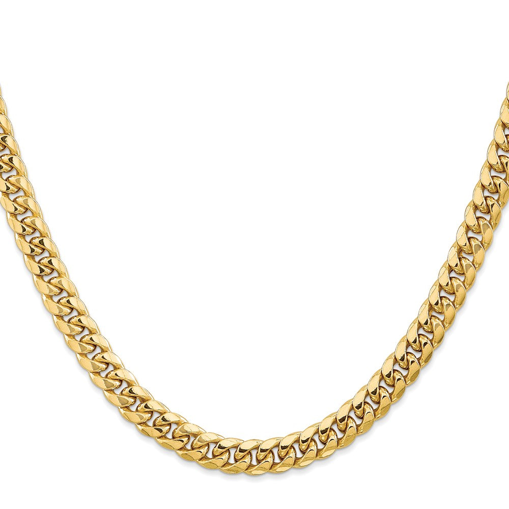 10k Yellow Gold 6.75 mm Semi-Solid Miami Cuban Chain (18.27 grams)