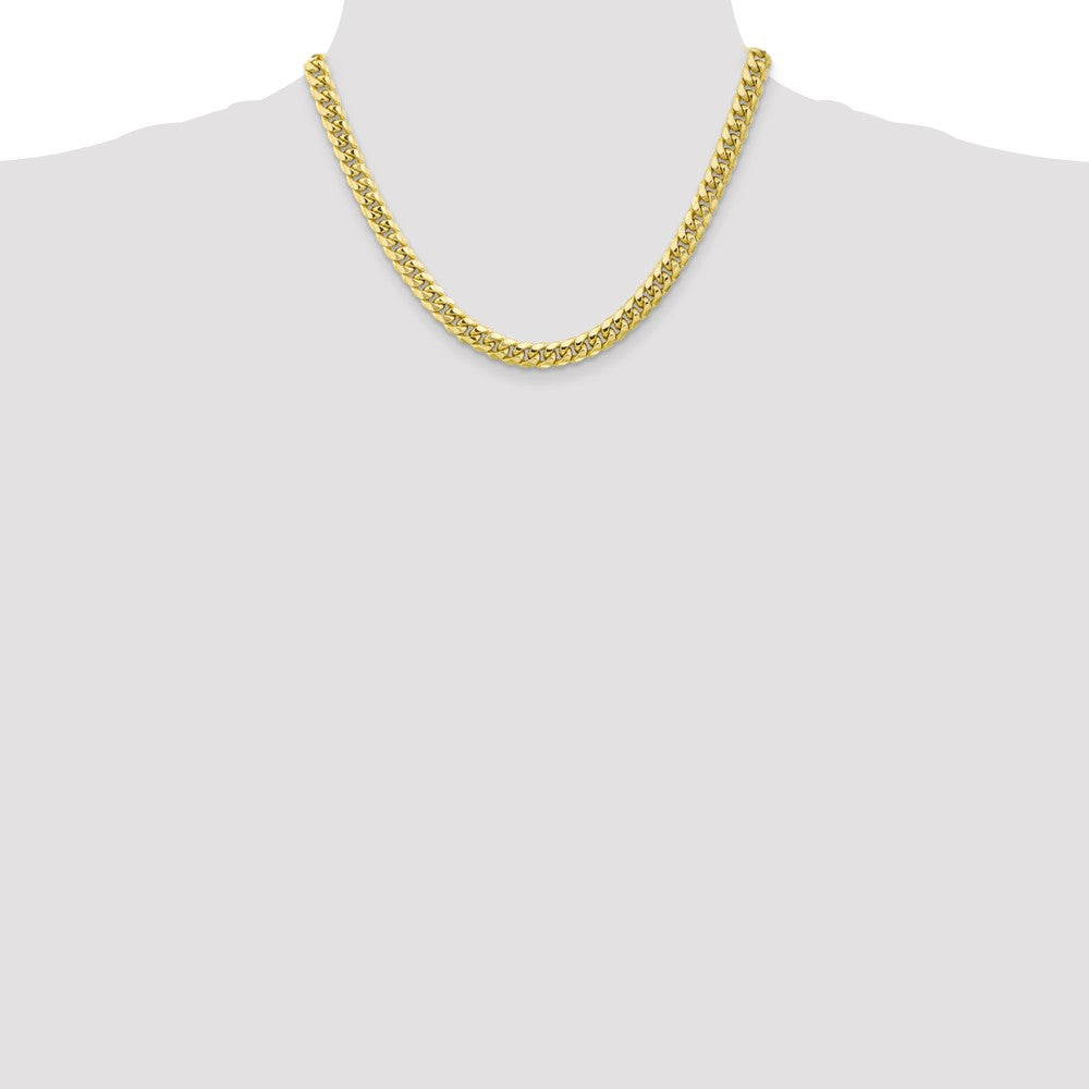 10k Yellow Gold 6.75 mm Semi-Solid Miami Cuban Chain (18.27 grams)