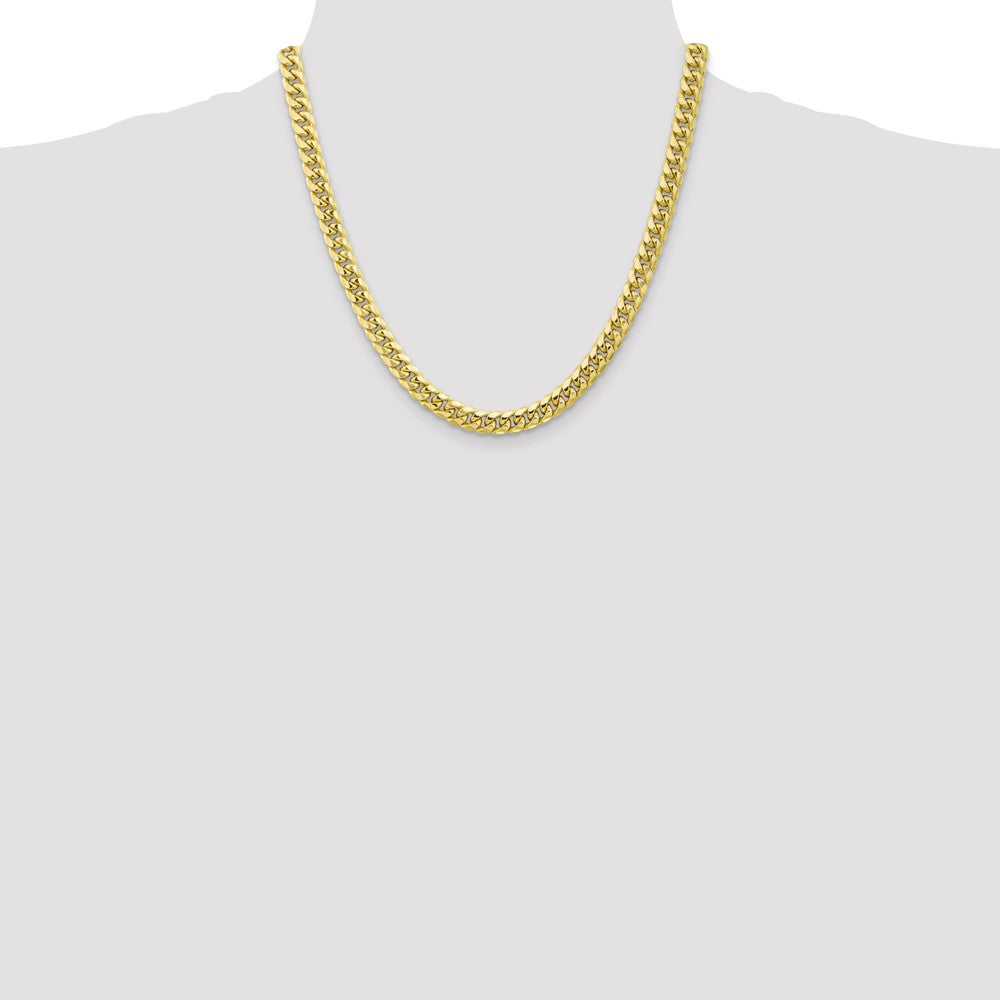 10k Yellow Gold 6.75 mm Semi-Solid Miami Cuban Chain (18.27 grams)
