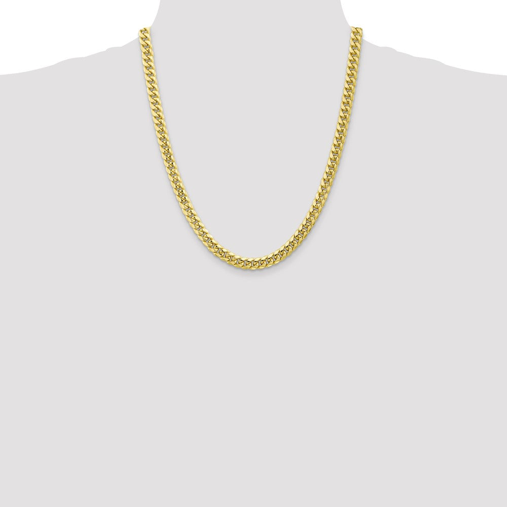 10k Yellow Gold 6.75 mm Semi-Solid Miami Cuban Chain (18.27 grams)