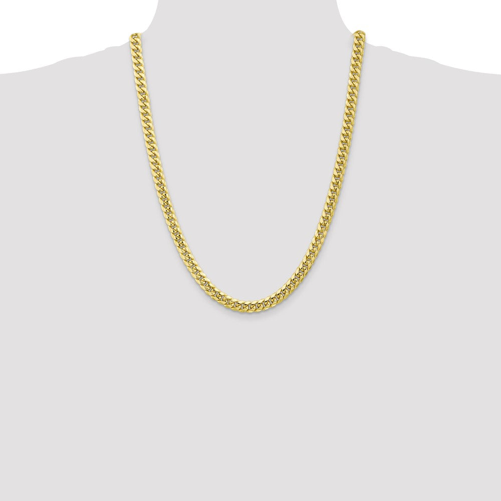 10k Yellow Gold 6.75 mm Semi-Solid Miami Cuban Chain (18.27 grams)