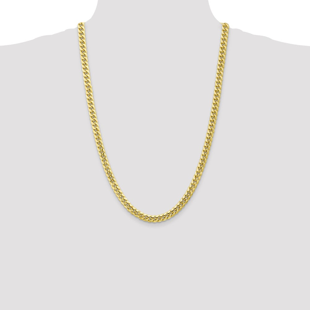 10k Yellow Gold 6.75 mm Semi-Solid Miami Cuban Chain (18.27 grams)