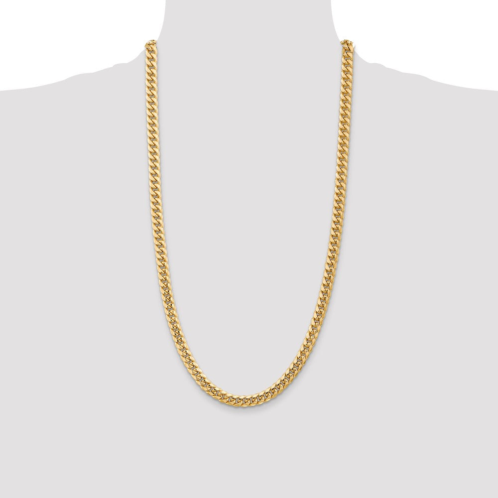 10k Yellow Gold 6.75 mm Semi-Solid Miami Cuban Chain (18.27 grams)