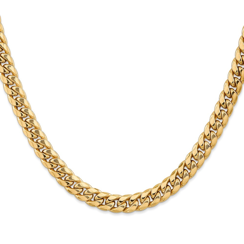 10k Yellow Gold 7.3 mm Semi-Solid Miami Cuban Chain (26.21 grams)