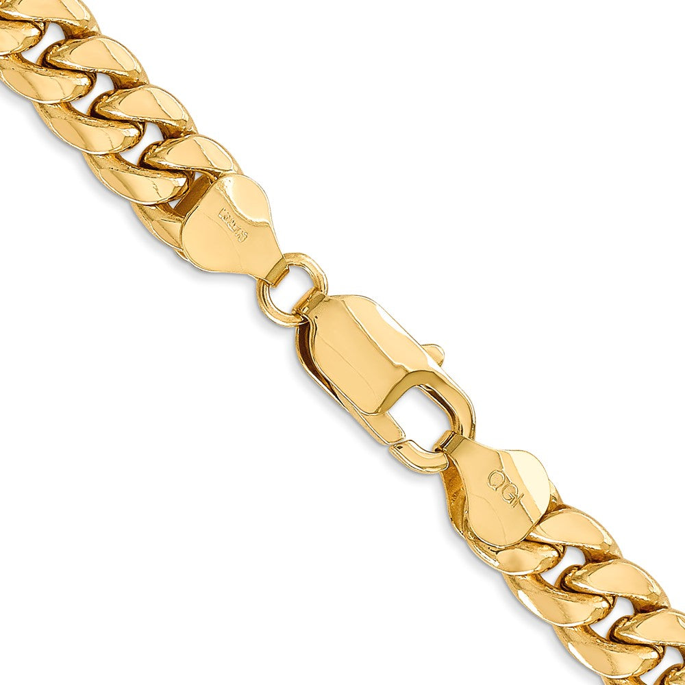 10k Yellow Gold 7.3 mm Semi-Solid Miami Cuban Chain (26.21 grams)