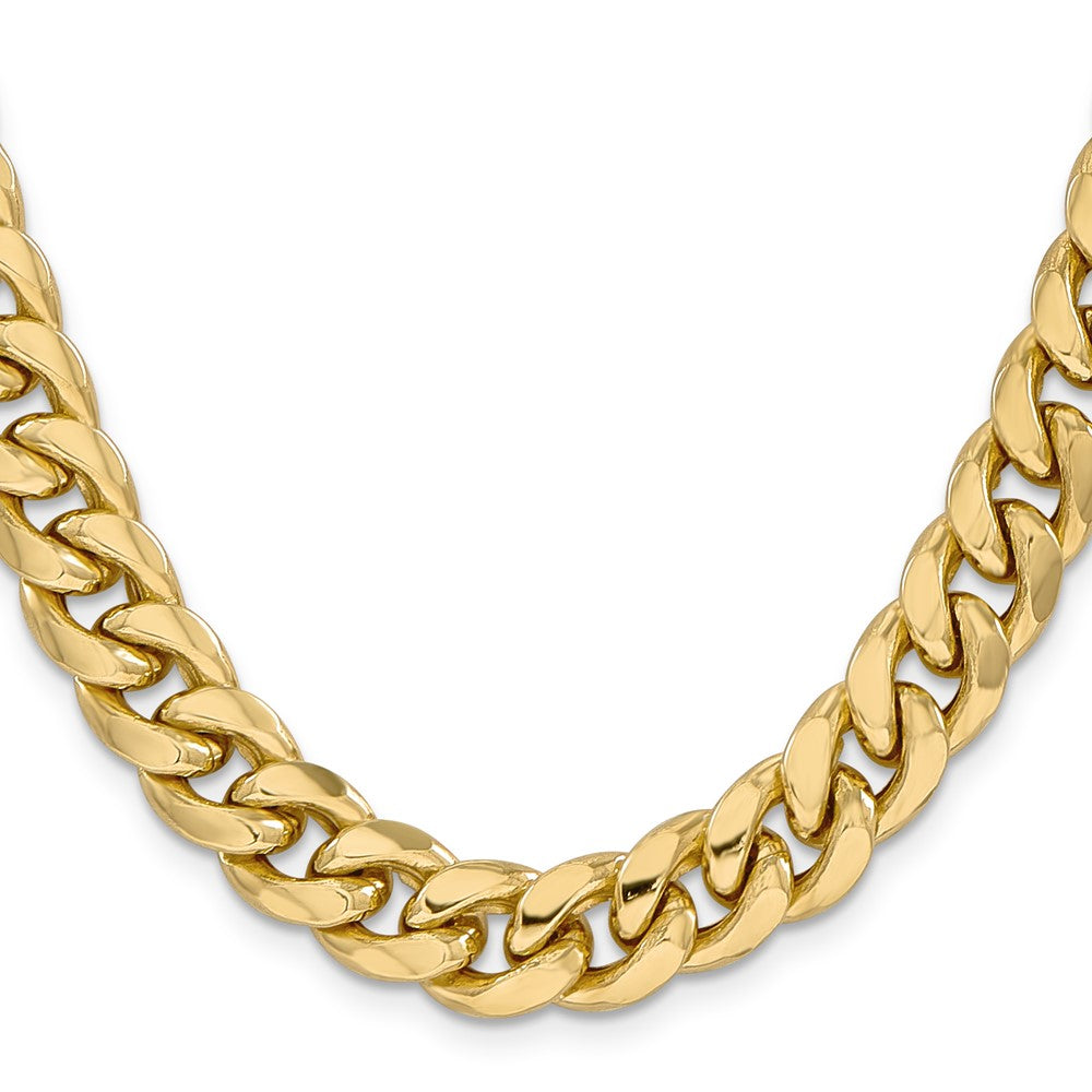 10k Yellow Gold 11 mm Semi-Solid Miami Cuban Chain (63.2 grams)