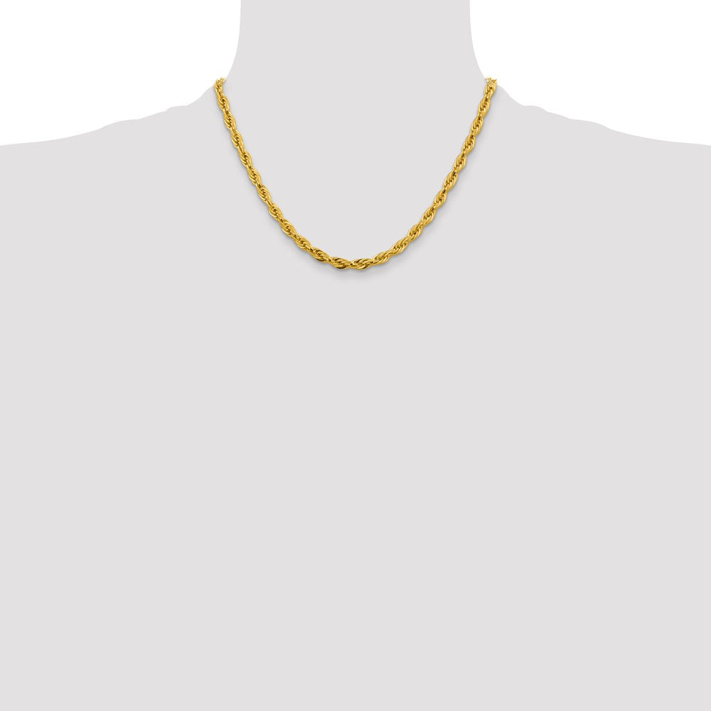 10k Yellow Gold 4.75 mm Semi-Solid Rope Chain (5.58 grams)