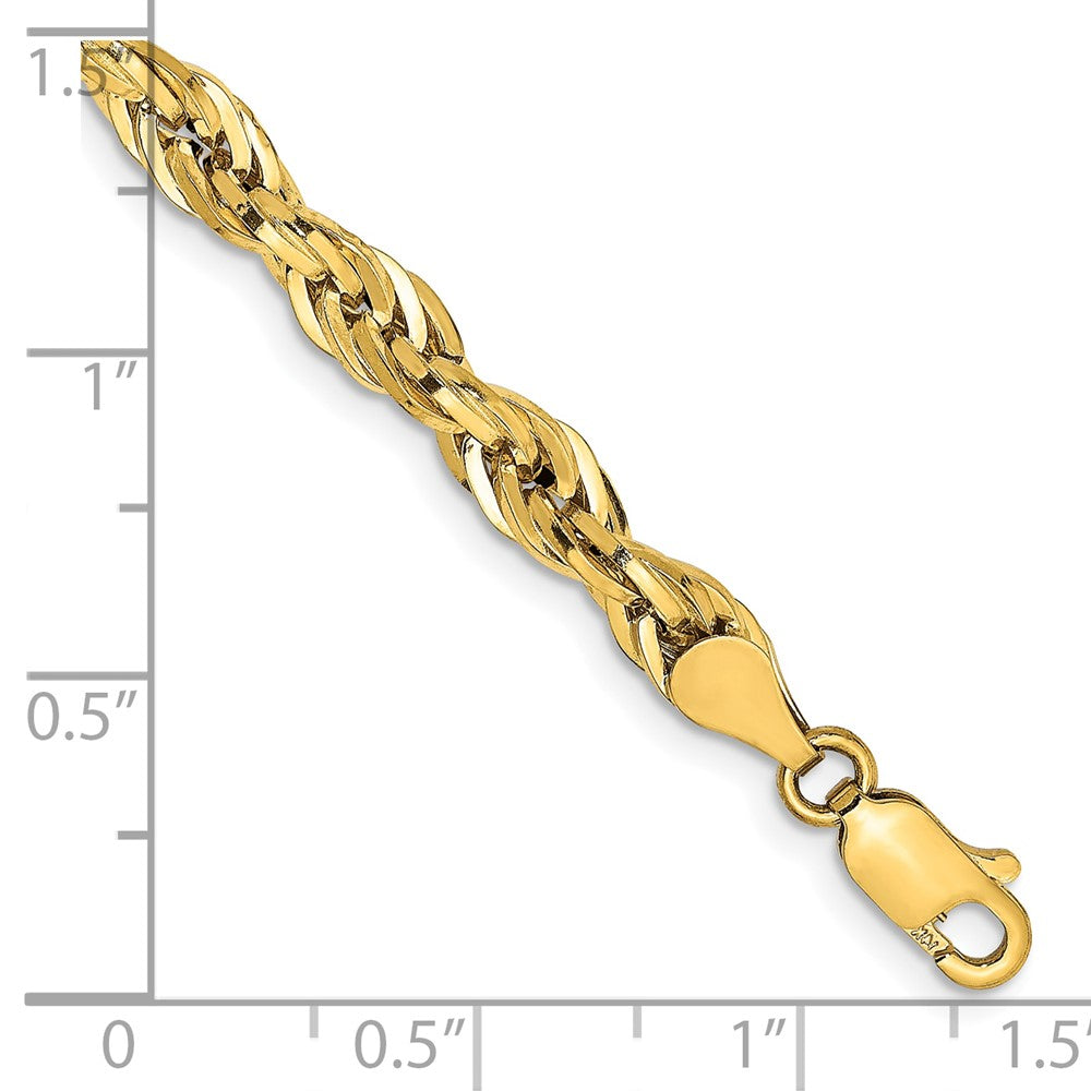 10k Yellow Gold 4.75 mm Semi-Solid Rope Bracelet (3.13 grams)