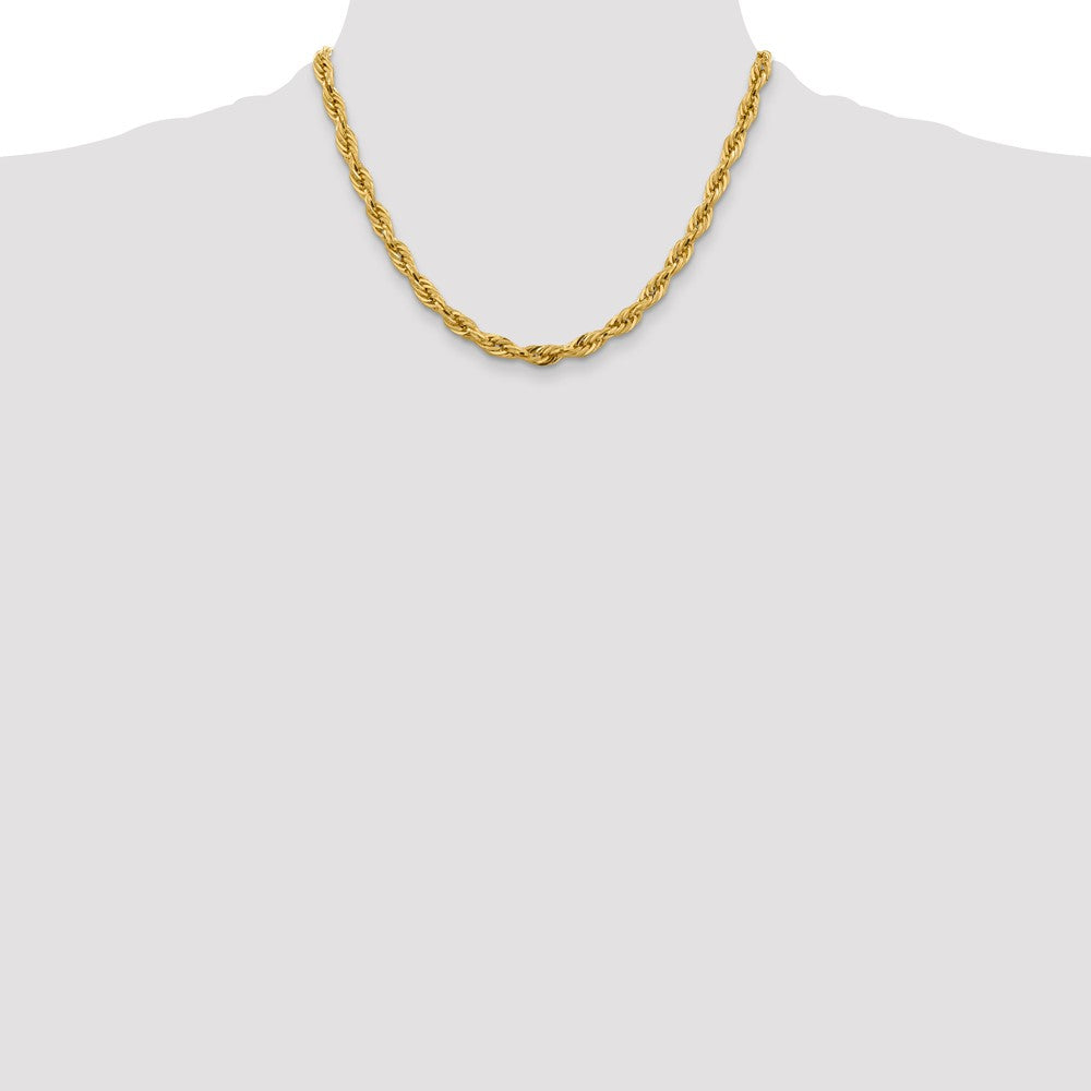 10k Yellow Gold 5.4 mm Semi-Solid Rope Chain (7.48 grams)