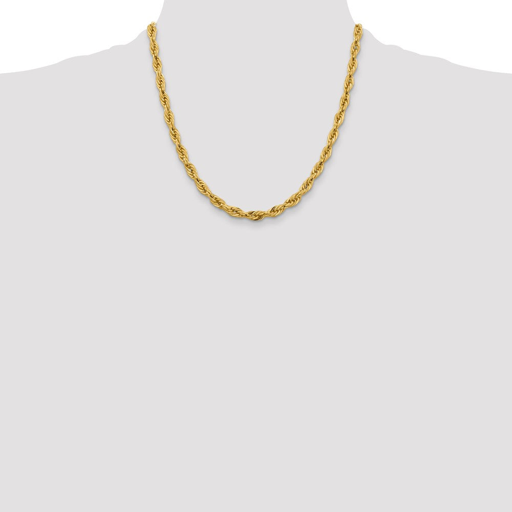 10k Yellow Gold 5.4 mm Semi-Solid Rope Chain (7.48 grams)