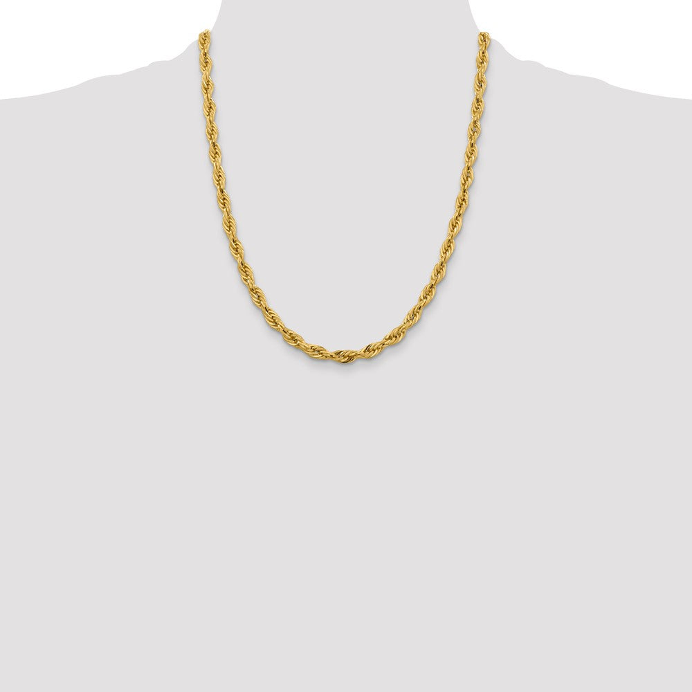 10k Yellow Gold 5.4 mm Semi-Solid Rope Chain (7.48 grams)
