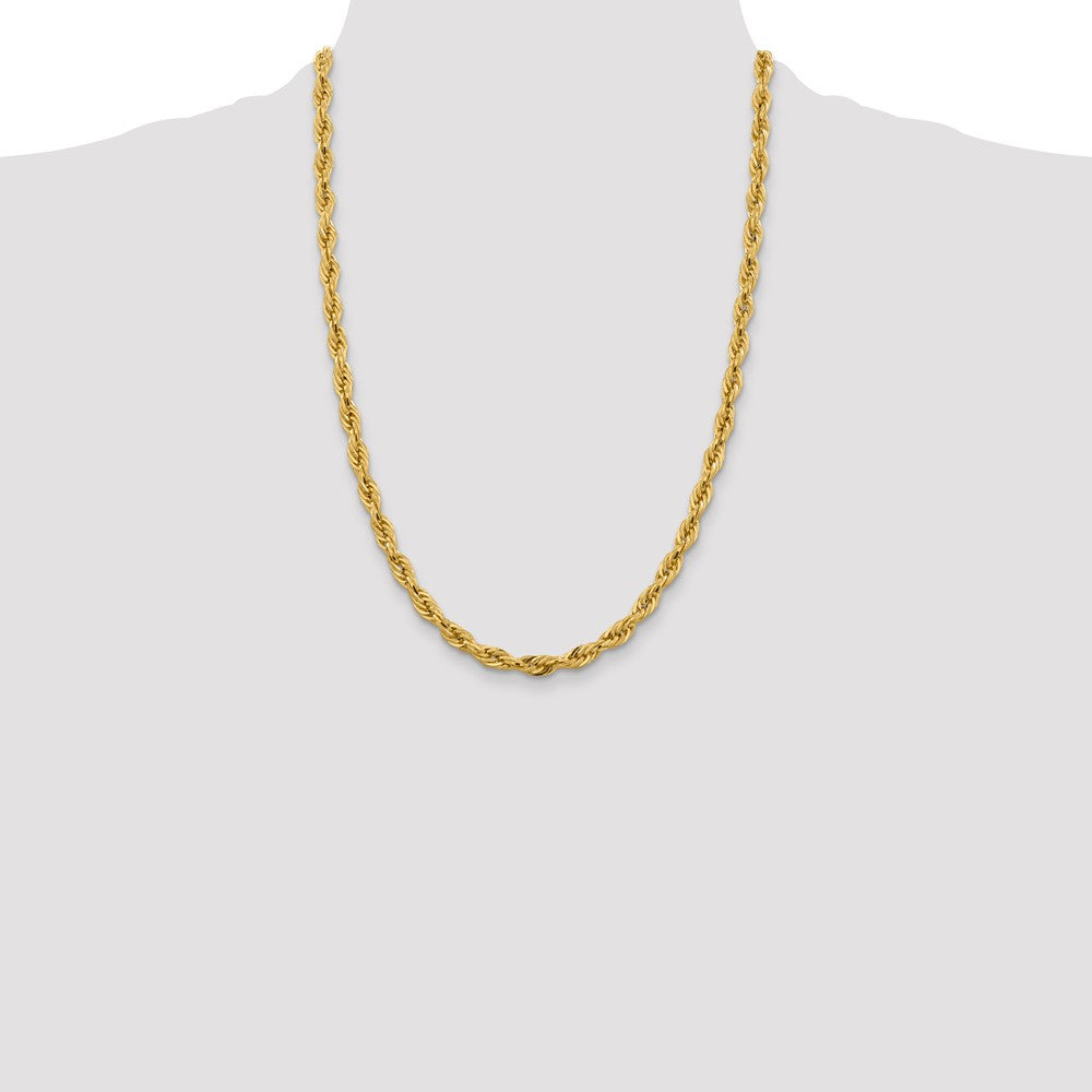 10k Yellow Gold 5.4 mm Semi-Solid Rope Chain (7.48 grams)