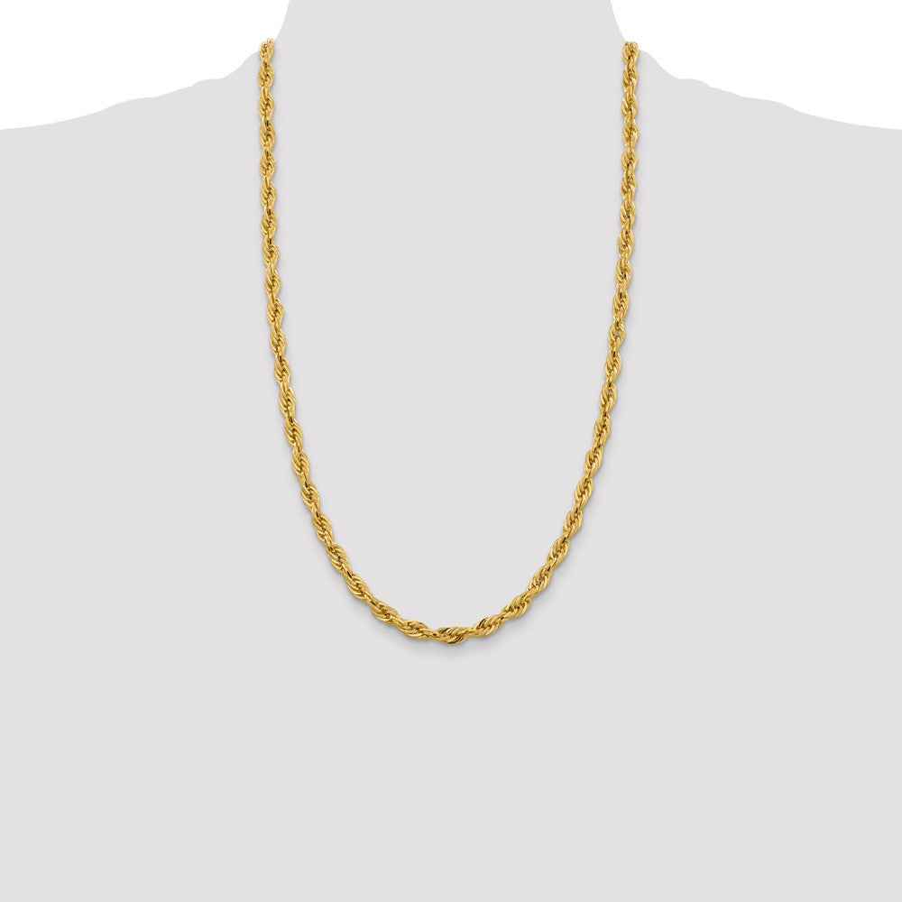 10k Yellow Gold 5.4 mm Semi-Solid Rope Chain (7.48 grams)