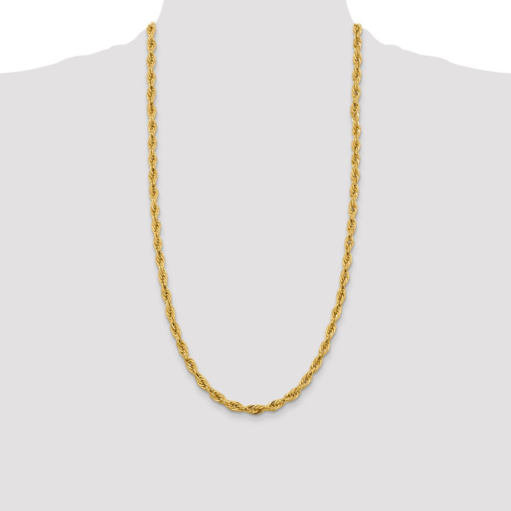 10k Yellow Gold 5.4 mm Semi-Solid Rope Chain (7.48 grams)