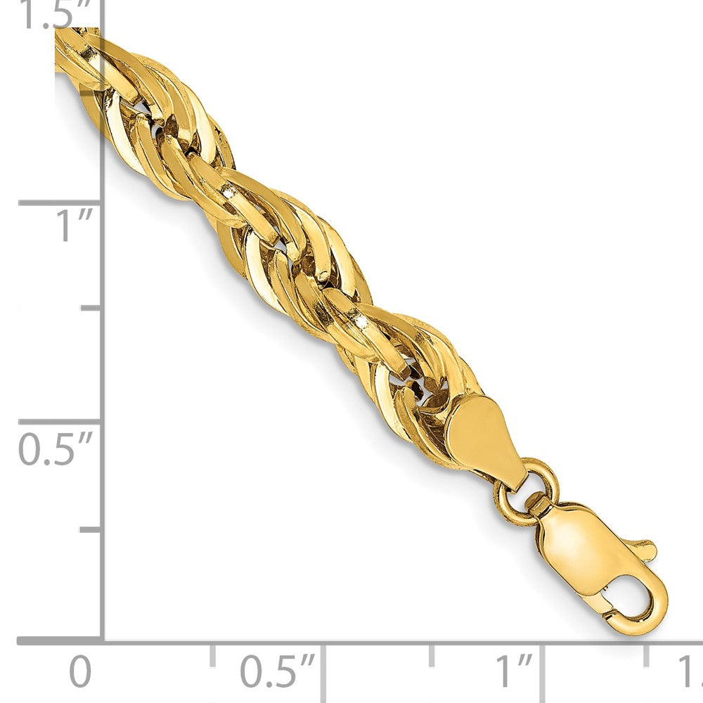 10k Yellow Gold 5.4 mm Semi-Solid Rope Bracelet (3.58 grams)