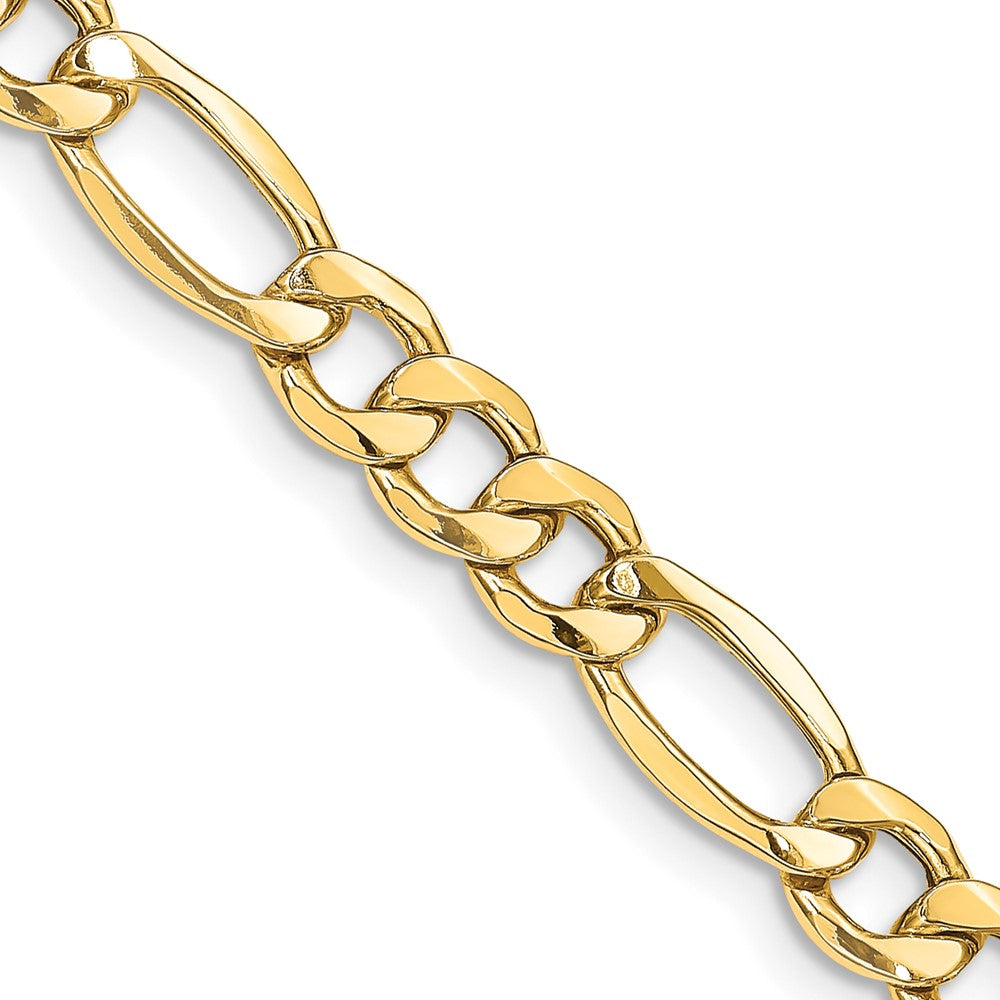 10k Yellow Gold 8.5 mm Semi-Solid Figaro Chain