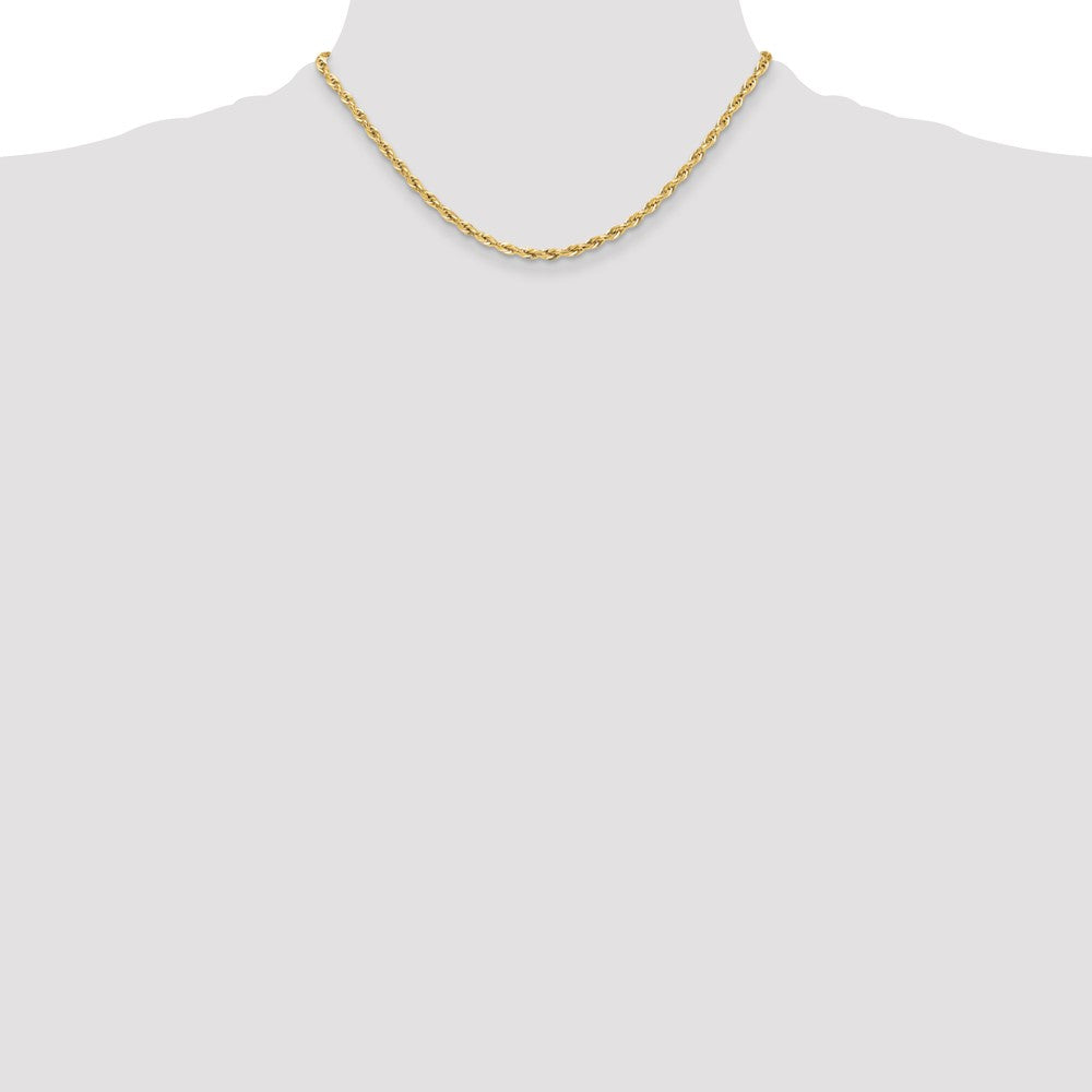 10k Yellow Gold 3.5 mm Semi-Solid Rope Chain (3.2 grams)