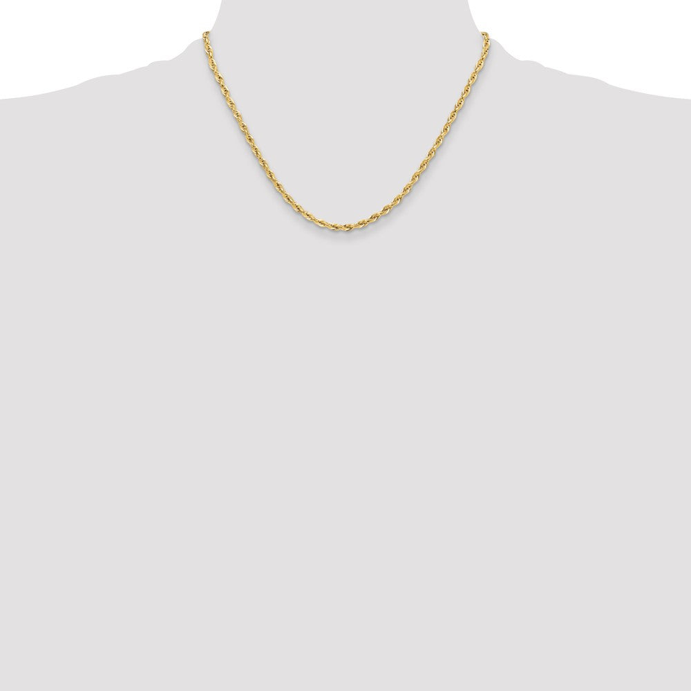 10k Yellow Gold 3.5 mm Semi-Solid Rope Chain (3.2 grams)