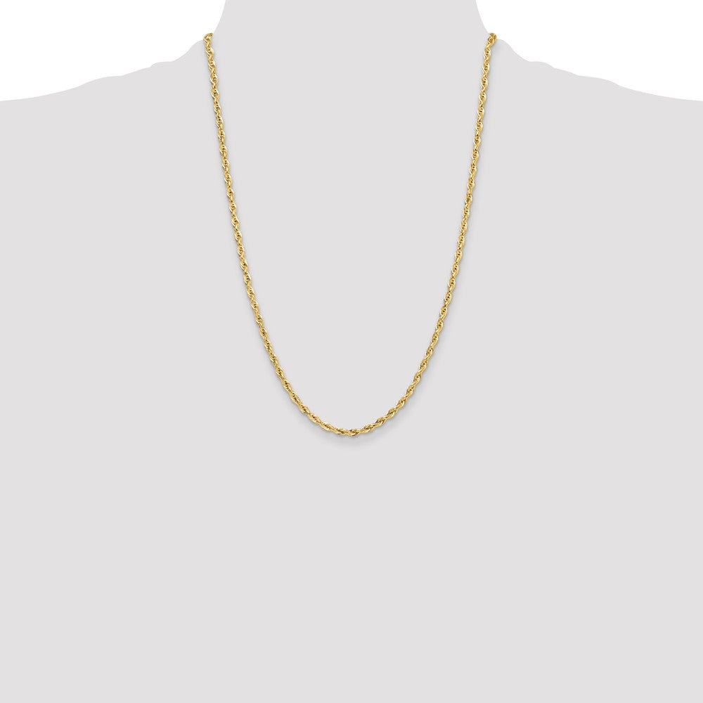 10k Yellow Gold 3.5 mm Semi-Solid Rope Chain (3.2 grams)