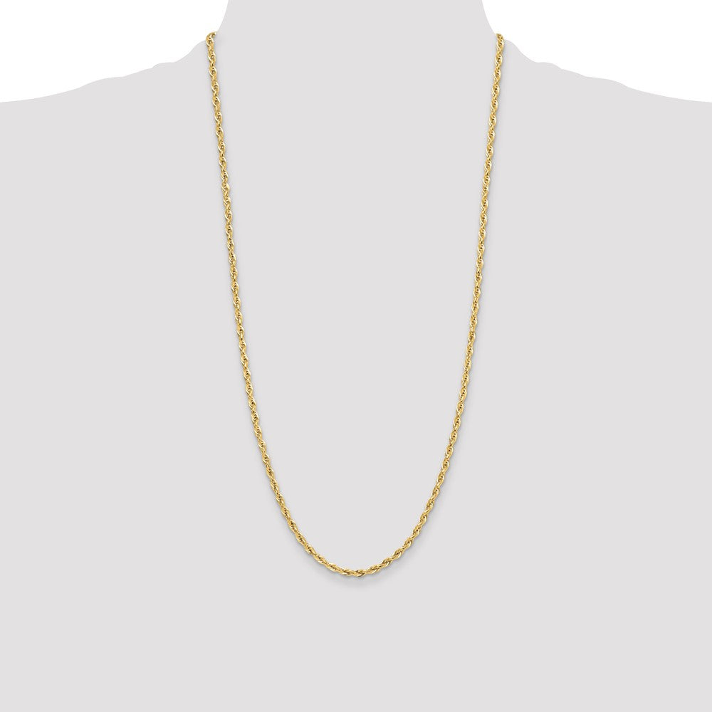10k Yellow Gold 3.5 mm Semi-Solid Rope Chain (3.2 grams)