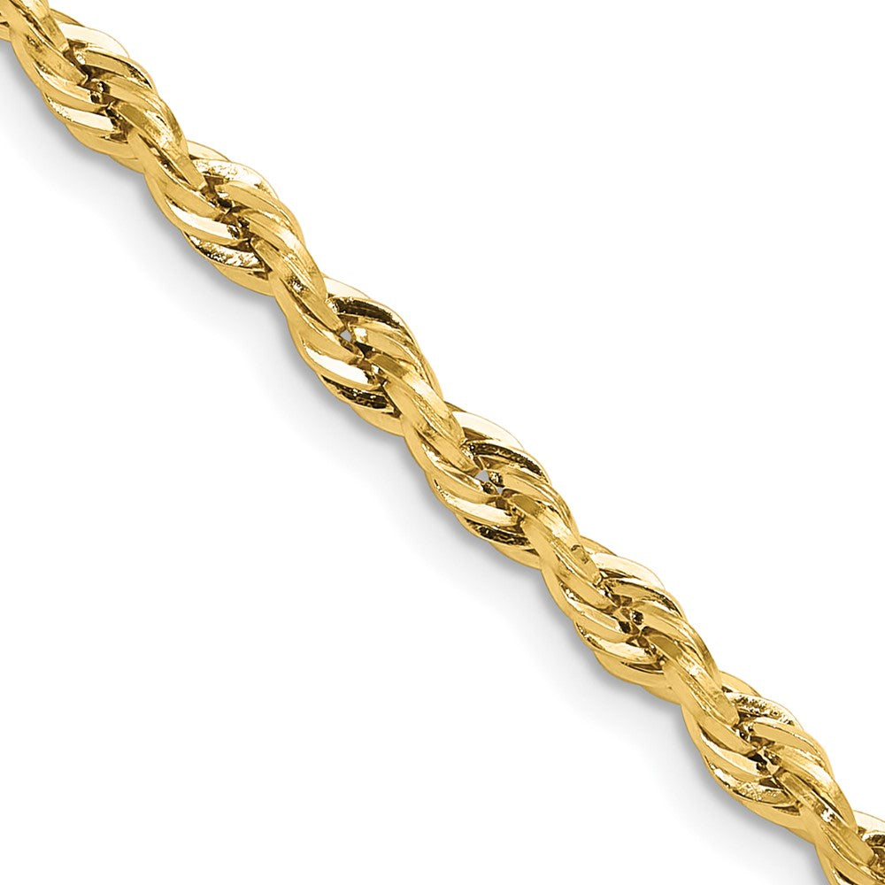 10k Yellow Gold 3.5 mm Semi-Solid Rope Chain