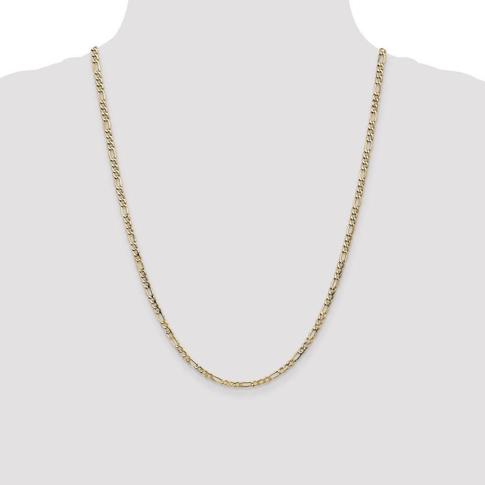 10k Yellow Gold 3.5 mm Semi-Solid Figaro Chain (2.83 grams)