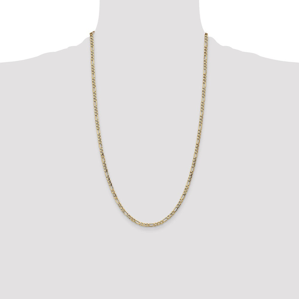 10k Yellow Gold 3.5 mm Semi-Solid Figaro Chain (2.83 grams)