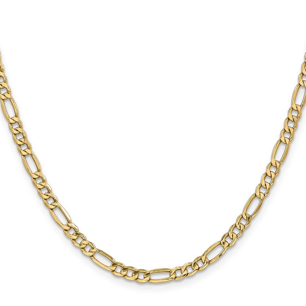 10k Yellow Gold 4.2 mm Semi-Solid Figaro Chain (4.21 grams)
