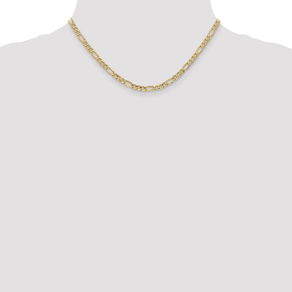 10k Yellow Gold 4.2 mm Semi-Solid Figaro Chain (4.21 grams)