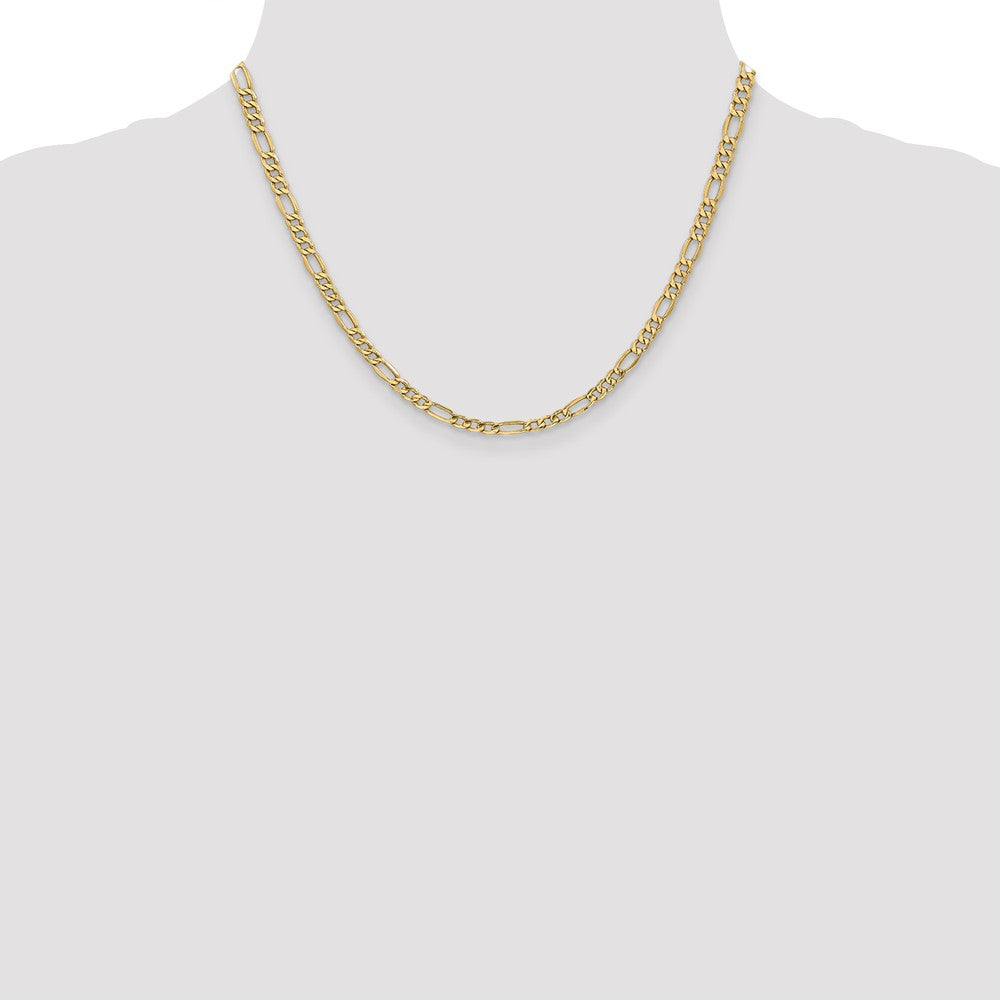 10k Yellow Gold 4.2 mm Semi-Solid Figaro Chain (4.21 grams)
