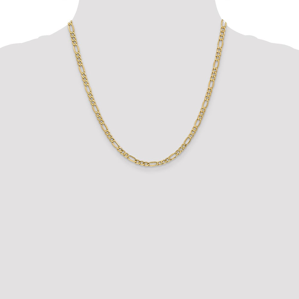 10k Yellow Gold 4.2 mm Semi-Solid Figaro Chain (4.21 grams)