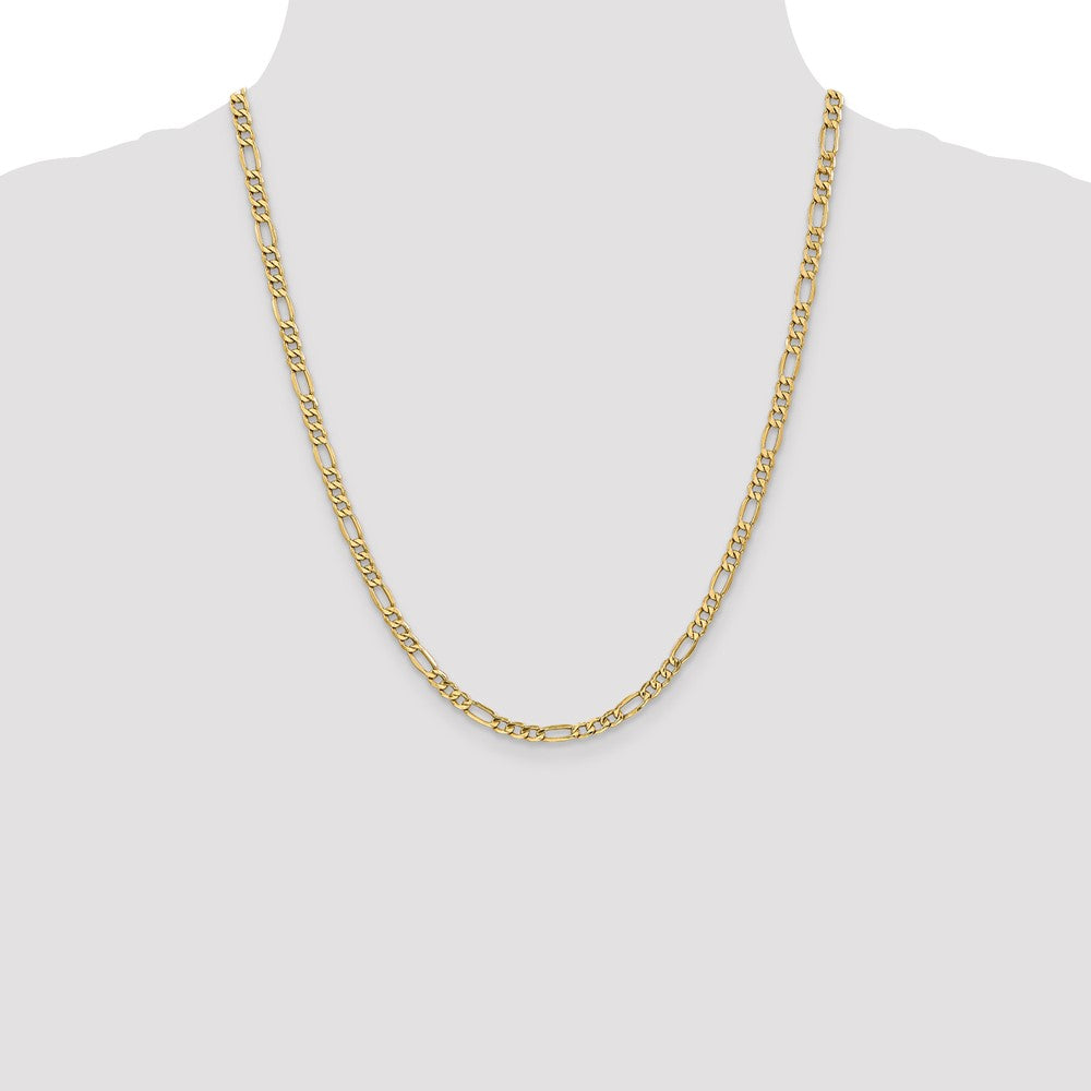 10k Yellow Gold 4.2 mm Semi-Solid Figaro Chain (4.21 grams)