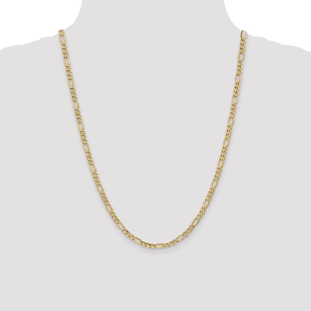 10k Yellow Gold 4.2 mm Semi-Solid Figaro Chain (4.21 grams)