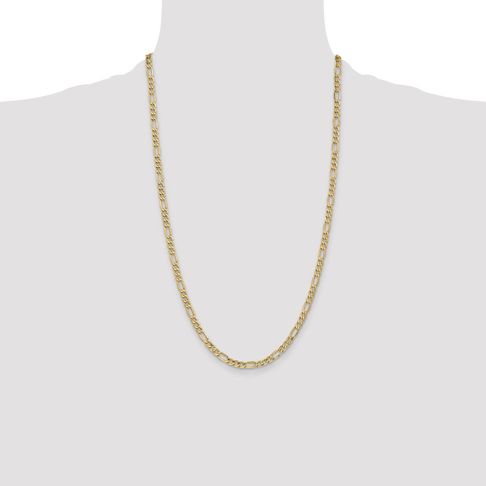 10k Yellow Gold 4.2 mm Semi-Solid Figaro Chain (4.21 grams)