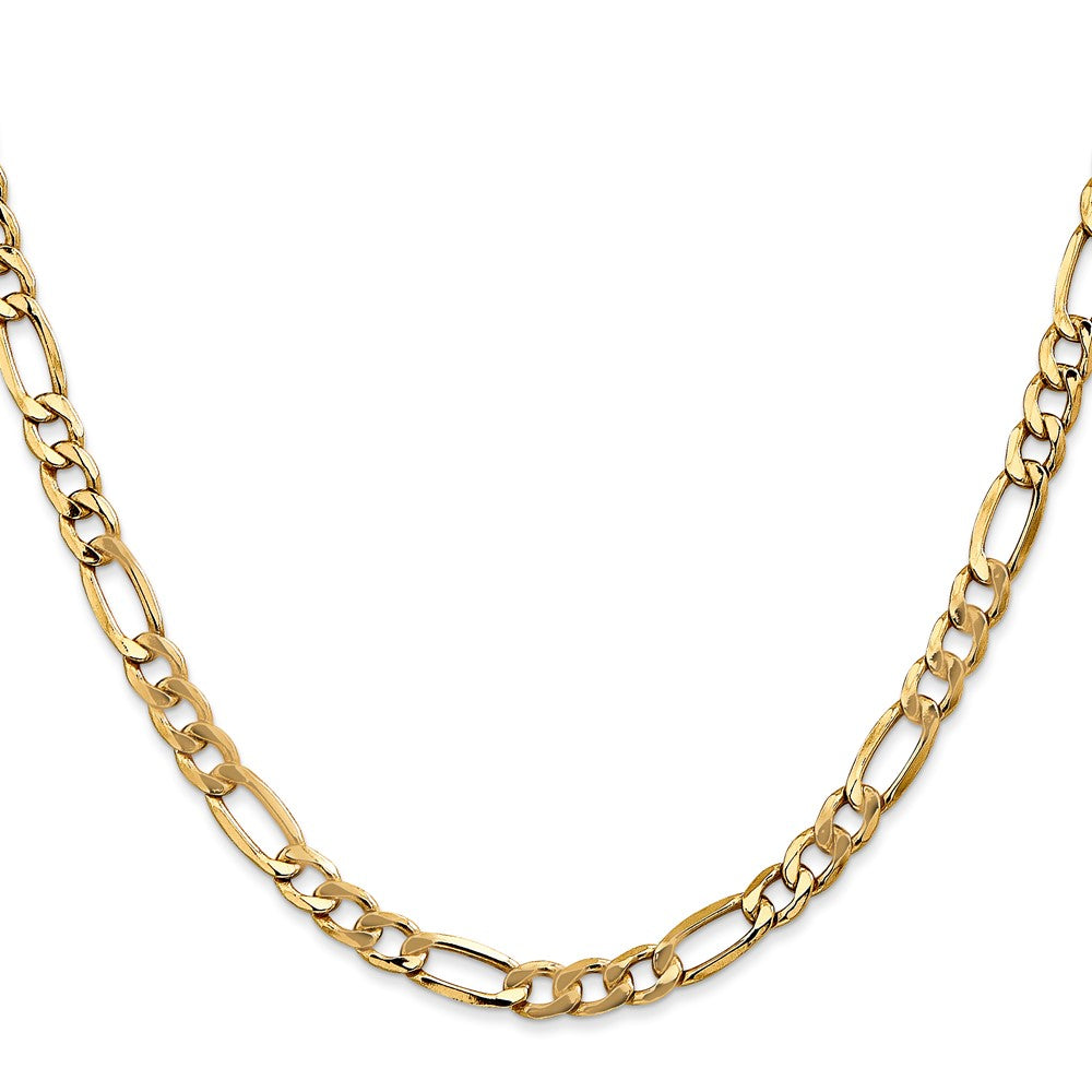 10k Yellow Gold 5.35 mm Semi-Solid Figaro Chain (6.09 grams)