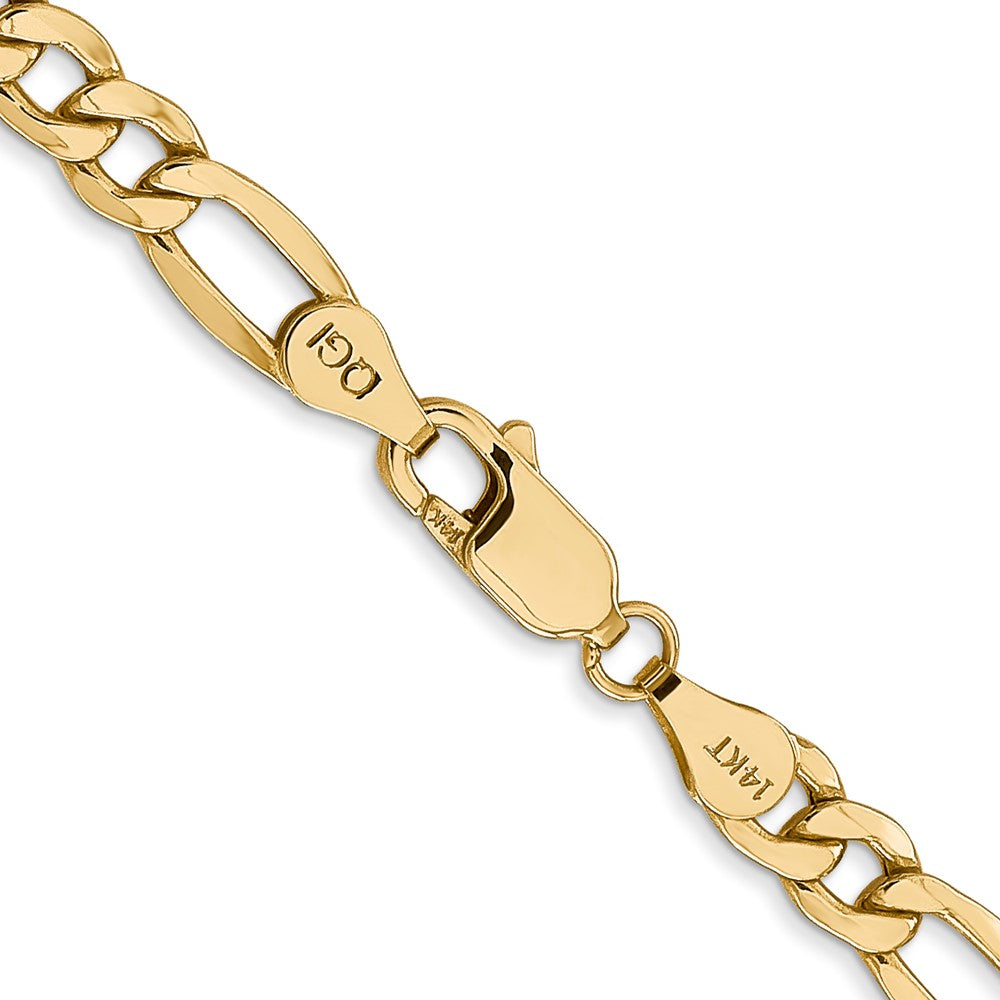 10k Yellow Gold 5.35 mm Semi-Solid Figaro Chain (6.09 grams)
