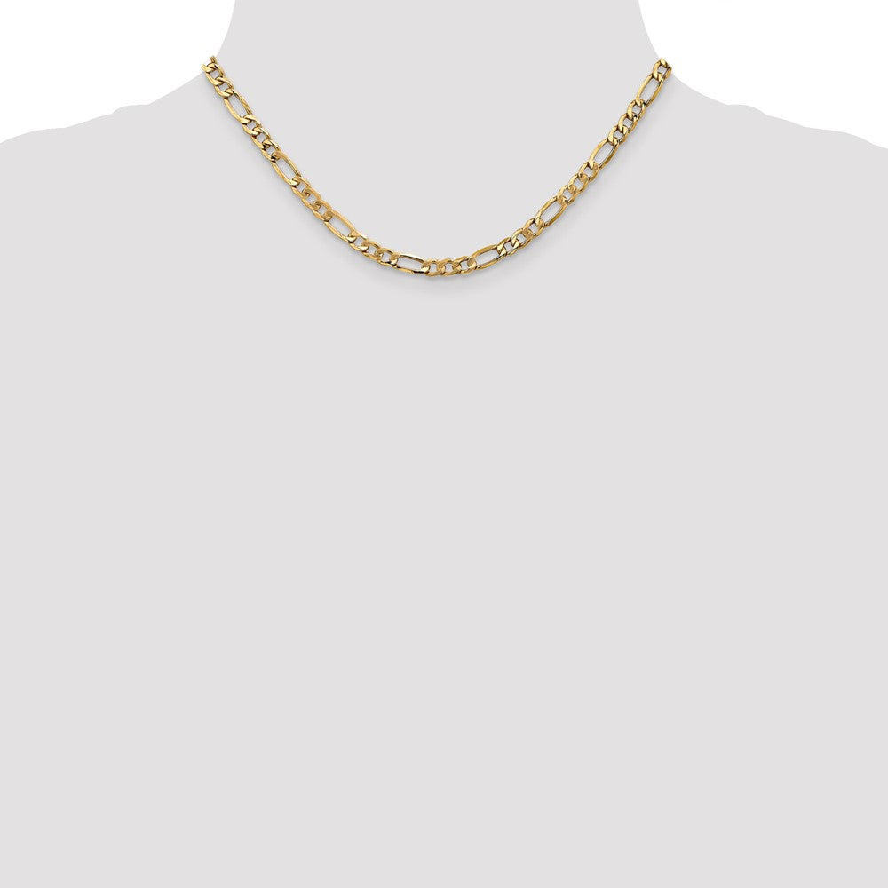 10k Yellow Gold 5.35 mm Semi-Solid Figaro Chain (6.09 grams)