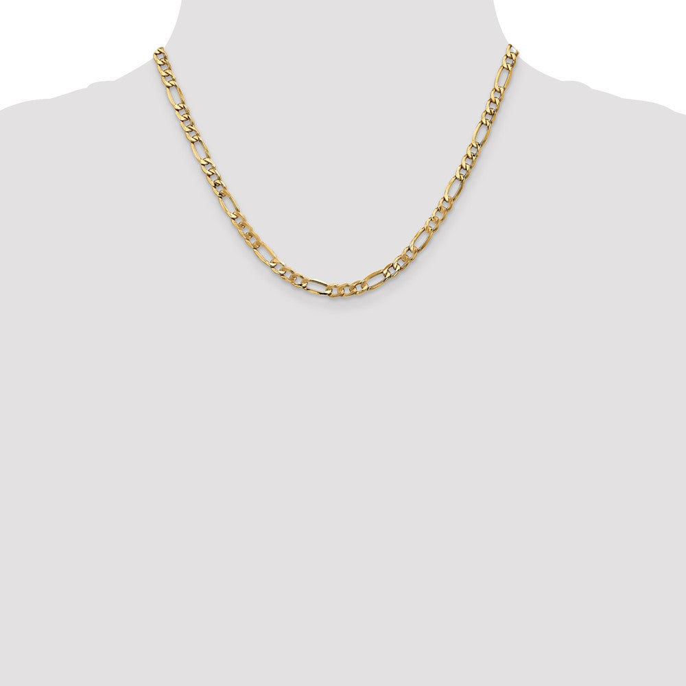 10k Yellow Gold 5.35 mm Semi-Solid Figaro Chain (6.09 grams)