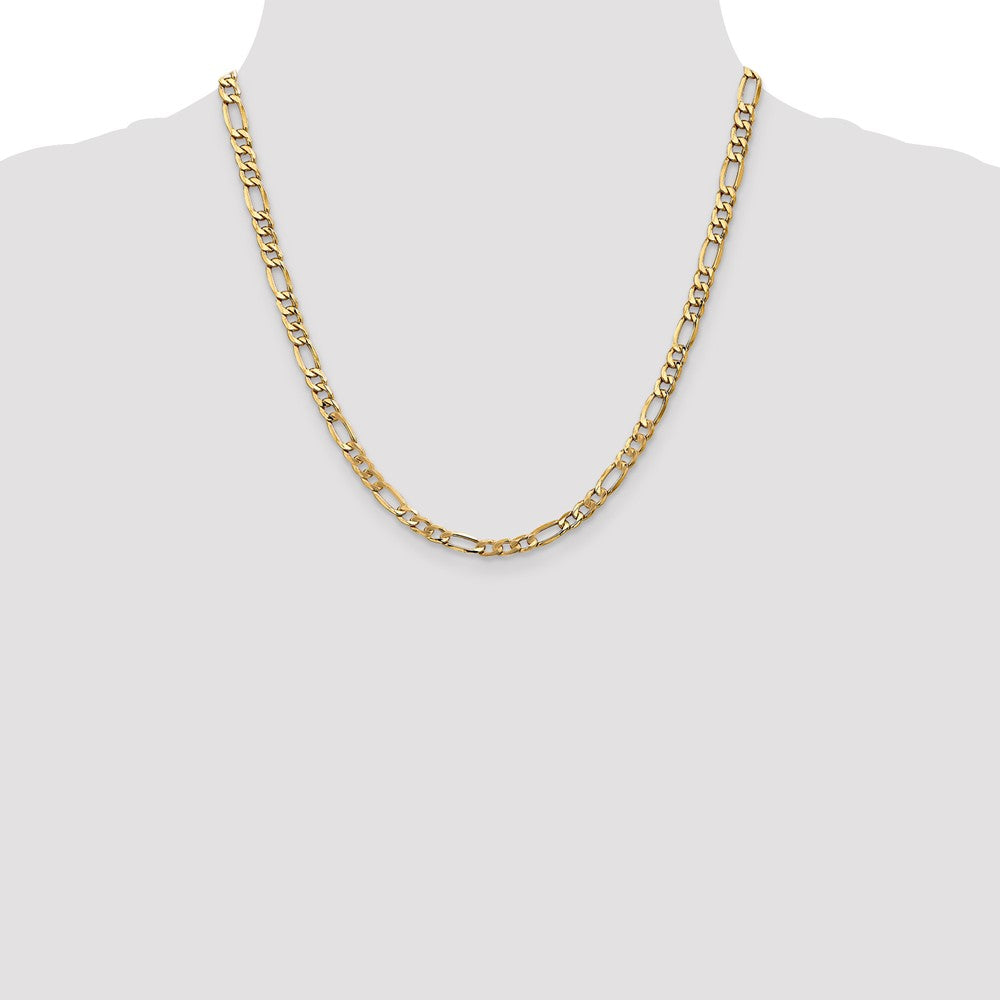 10k Yellow Gold 5.35 mm Semi-Solid Figaro Chain (6.09 grams)