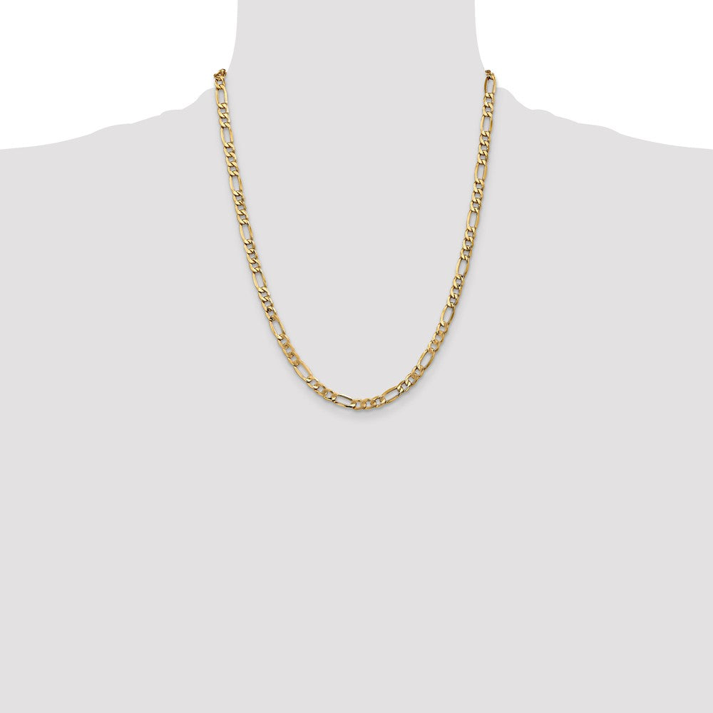 10k Yellow Gold 5.35 mm Semi-Solid Figaro Chain (6.09 grams)