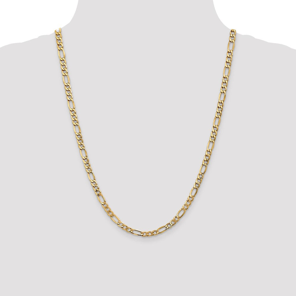 10k Yellow Gold 5.35 mm Semi-Solid Figaro Chain (6.09 grams)
