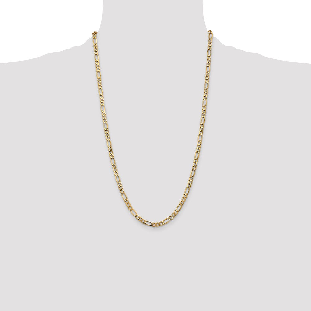 10k Yellow Gold 5.35 mm Semi-Solid Figaro Chain (6.09 grams)