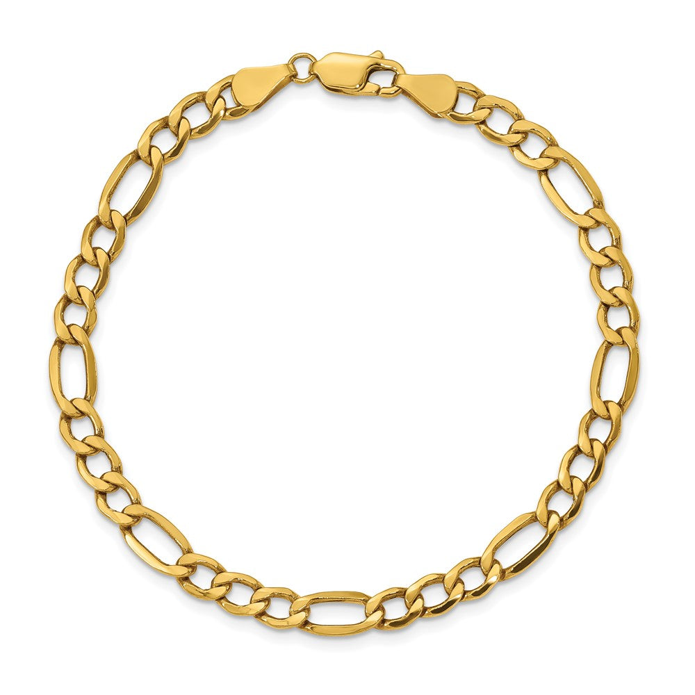 10k Yellow Gold 5.35 mm Semi-Solid Figaro Bracelet (3.11 grams)